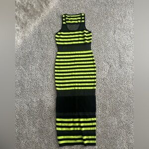 Striped Yellow and Black Bodycon Dress